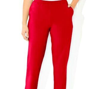 Catherines Red Suprema Pants Straight Leg-Stretch Cotton- Pockets- 4X-NWT